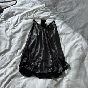 Shimmering Black Sleeveless Top